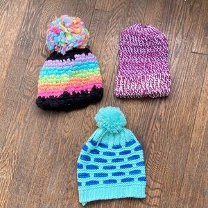 Colorful Knit Beanie Set for Kids